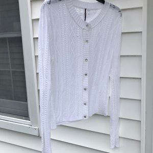 Cables Size S White Cardigan NWOT
